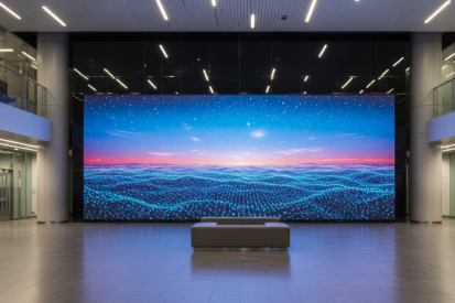 Painel de LED indoor em auditório institucional